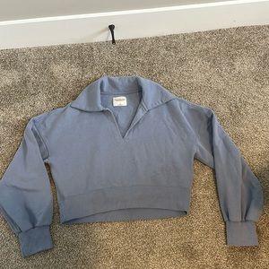 Abercrombie Blue Polo Crop Sweatshirt